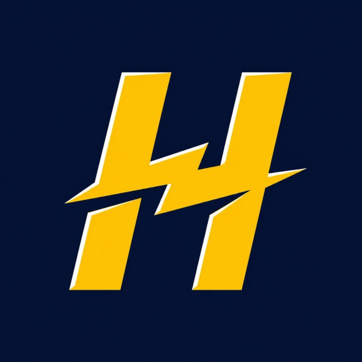 Logo do Henrizeu: a letra H com um raio